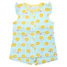 ORGANICMOM 女童透氣檸檬貓無袖內衣上衣+下著套組 MEM5EE04