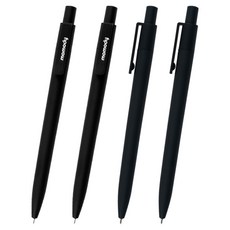 Momodi 超低黏度按壓式 Moment 原子筆 0.38mm, 黑色, 4個