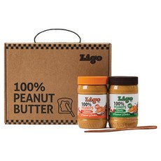 리고 땅콩버터 2종 + 나이프 선물세트, 453g, 1세트