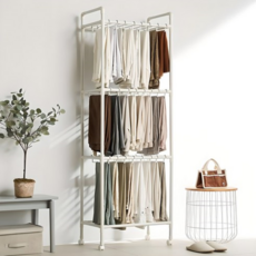 MF MAGIC HOUSE 三層掛衣架 附褲架 45個, 白色