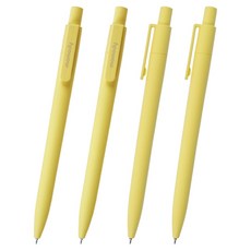 Momodi 超低黏度按壓式Moment原子筆 0.38mm, 淑女檸檬, 4個