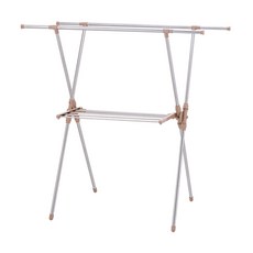 ikloo 宜酷屋 不銹鋼X型多功能折疊曬衣架, 不鏽鋼色