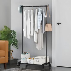 Pavorabo 立式移動單層衣架掛架, 黑色