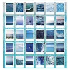 Leovince 室內裝飾明信片貼紙組, 1套, 藍色大海