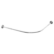 제이라이프 스테이 코너 샤워커튼 봉, 실버, 1개