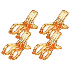 Moneyful 透明大型棉被曬衣夾, 透明橘色, 4個