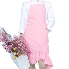 natureahn 亞麻荷葉邊圍裙, 粉紅色, 1個