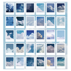 Leovince 室內裝飾明信片貼紙組, 1套, 天藍