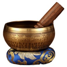 Dimis 西藏療癒頌缽 六字真言佛音碗 口徑11cm, 1個, 混合顏色
