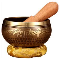 Dimis 西藏療癒頌缽 六字真言佛音碗 口徑9cm, 1個, 混合色