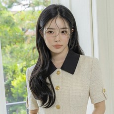 Gabalnara 女用 Marine Perm 開放式半頂假髮 60cm, 1個, 深黑色