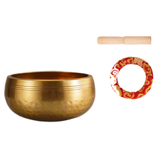 蒂米斯 西藏冥想頌缽 缽 + 棒 + 墊圈 缽口直徑 8公分 套組, 1個, 混合顏色