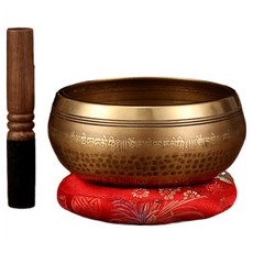 Dimis 西藏療癒頌缽 肉身真言佛音缽 直徑17cm, 1個, 混合色