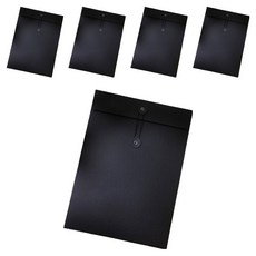 일상속반짝 고리형 디자인 편지봉투 블랙, A4, 5개