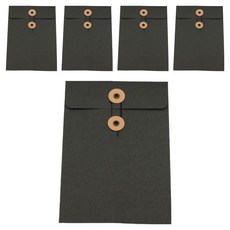 일상속반짝 고리형 디자인 편지봉투 블랙, A5, 5개