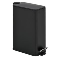 ikloo 宜酷屋 簡約窄型腳踏式垃圾桶 加高款 15L, 黑色