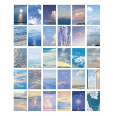 Leovince 感性室內裝飾明信片卡片 柔和微風的魅惑 30款套組, 混合顏色, 1套