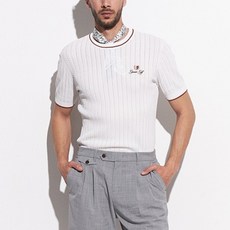 GARMENT GOLF 男士麻花圓領套頭短袖針織T恤 GMKPD204