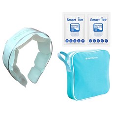 INCONTRO 智慧冰感22度寬版頸帶 + 冰袋 + 增效包2件組, 1套, 水藍色