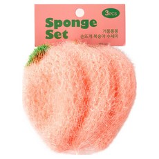 Modern House 泡沫豐富 手工編織菜瓜布 桃子, 1入, 3個