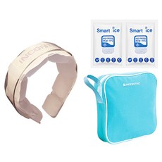 INCONTRO 智慧冰感22度寬版頸帶 + 冰袋 + 增效包2件組, 1套, 淺杏色