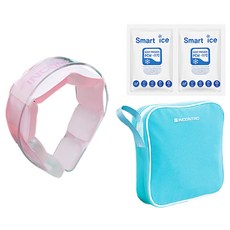 INCONTRO 智慧冰感22度寬版頸帶 + 冰袋 + 增效包2件組, 1套, 淺粉紅色