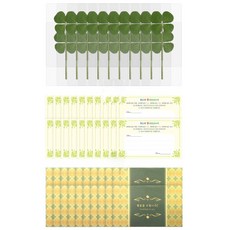 Lucky Symbol 幸運之王 四葉草真花護貝卡片 信封 + 含留言卡 10入組, 2套, 混合色