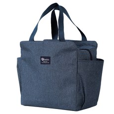 巴歐斯雷 大容量便攜式保溫保冷便當袋, 海軍藍, 1個