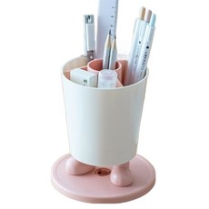 빅벅 파스텔 모던 회전 칸막이 분리형 연필꽂이, 핑크, 1개