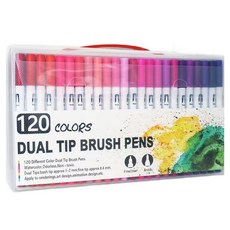 女神多色水性書法軟毛筆 120色, 白色桿, 1個