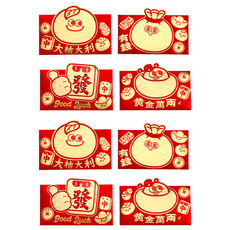 半島良品 立體祝福語紅包袋4件組 麻將福袋, 2組