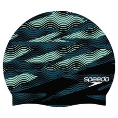 speedo 印花矽膠泳帽 8-0838516009, 綠色, 1個
