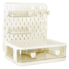 Misoroun 洞洞板辦公用品收納架 A款, 1個, 白色和奶油色