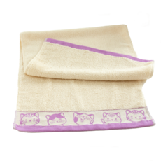 SHING LONG TEXTILE 台灣興隆毛巾 五福貓有機棉浴巾 450g 150 x 74cm 棉紗, 紫色, 1條