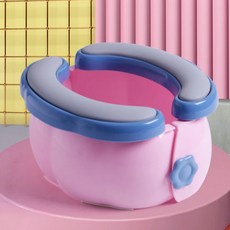 愛北鼻 兒童攜帶式摺疊馬桶 軟墊南瓜馬桶 附收納袋 + 垃圾袋 20個,粉色