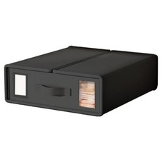 Slo& 善用空間折疊式多用途收納整理箱, 黑色, 1個