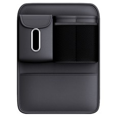 River Fox 椅背紙巾盒多功能收納防踢墊, 黑色, 1個