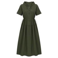 ab.f.z 女款Basaek連帽裝飾短袖連身裙 AFZ2MO36, 卡其色