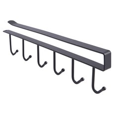 올하이 주방 선반 옷장 잡화 소품 다용도 걸이형 후크 걸이, 1개, 블랙싱글