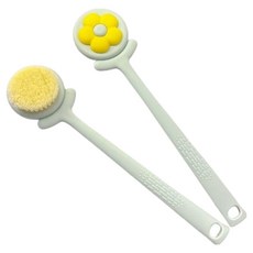 피어니스트 플라워 브러쉬 욕실솔 화장실 청소용품, 그린, 2개