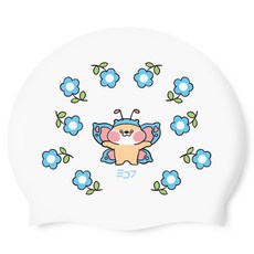 SD7 Pongdal 花朵矽膠泳帽, 1個, 白色