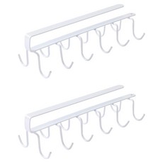 Kohimo 免鑽孔多用途廚房料理工具掛架 12鉤 5W0199, 2個, 白色