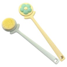 PEONIST 花朵造型浴室刷 廁所清潔用品, 綠色, 黃色, 2個