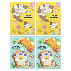 핑크풋 초급 컬러드로잉북 옐로우 86g x 2p + 민트 86g x 2p 세트, A5, 1세트