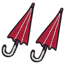 동대문단추왕 열접착식 자수 와펜 패치 우산, 레드, 2개