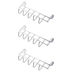 코히모 무타공 싱크대 5구 수납 걸이 주방 도어 행거 3p 세트 5W0234, 실버, 1개