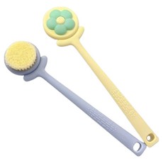 피어니스트 플라워 브러쉬 욕실솔 화장실 청소용품, 블루, 옐로우, 2개