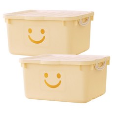 BONOHOUSE 現代風寬版快樂箱 46L, 2個, 奶油色