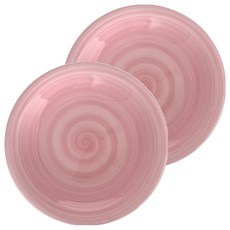 Paulers 綻放粉紅盤 中(192 x 192 x 30mm), 2個, White + Pink, 盤子 2入