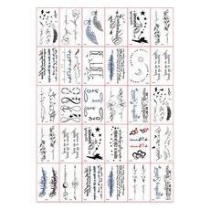 Fokermus 海娜紋身貼紙 迷你30款套組, 1套, R款